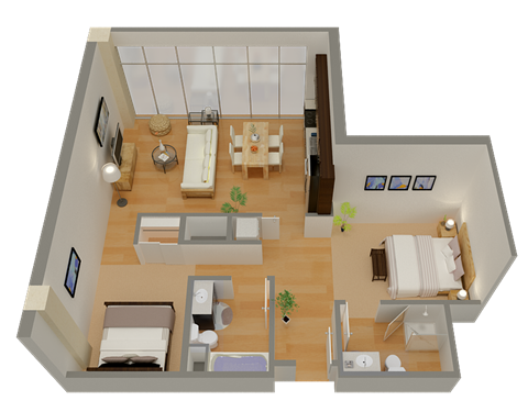 800 J Lofts B2_2 2 Bed 1 Bath Sacramento CA